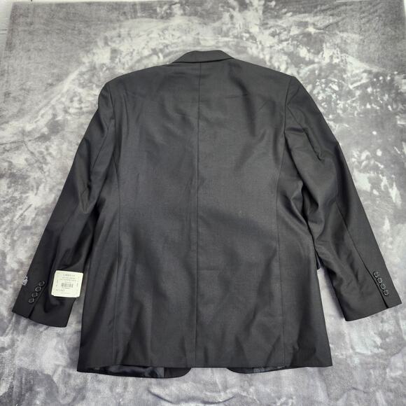 NWT Wall Street Mens Blazer Black 44 Long Polyester/Wool Blend - Picture 2 of 12